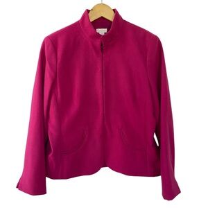 Chico’s Pink Mandarin Collar Jacket Hook Eye Closure 1 Medium
